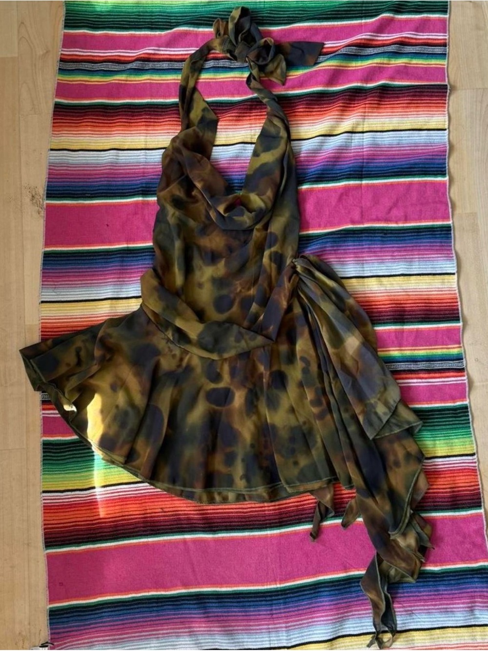 Muse Olive and Brown Camouflage-Print Dress
